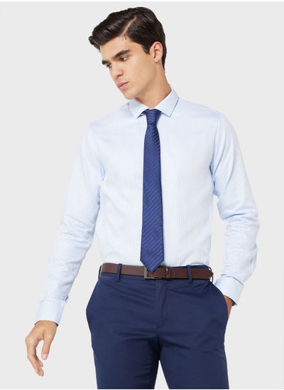 Buy Pure Cotton Formal Shirt With Full Sleeve & Semi Cutaway Collar in Saudi Arabia