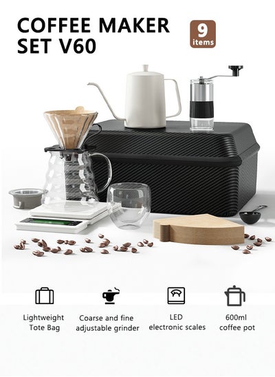 Buy V60 Coffee Maker Set, V60 Drip Coffee Set, 8 pcs Coffee Tool with Portable Travel Bag, Suitable for Party, Home, Travel. in Saudi Arabia