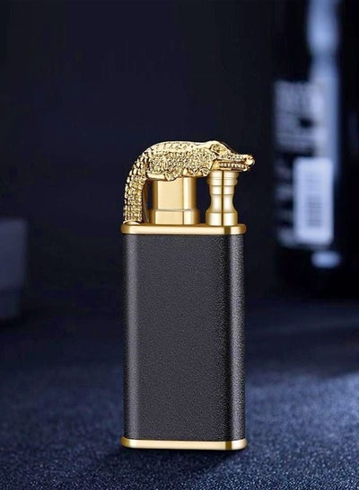 Buy Creative Design Windproof Blue Flame Double Fire Metal Crocodile Lighter in UAE