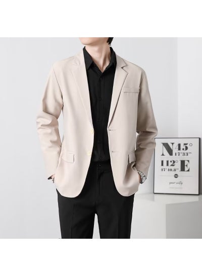 اشتري Shoulder Pad Small Suit Jacket Mens Korean-style Business Dress Casual Suit Black Plumpty Handsome Boys Fashionable TopKhaki Shoulder Pad Suit Khaki Shoulder Pad Suit في الامارات