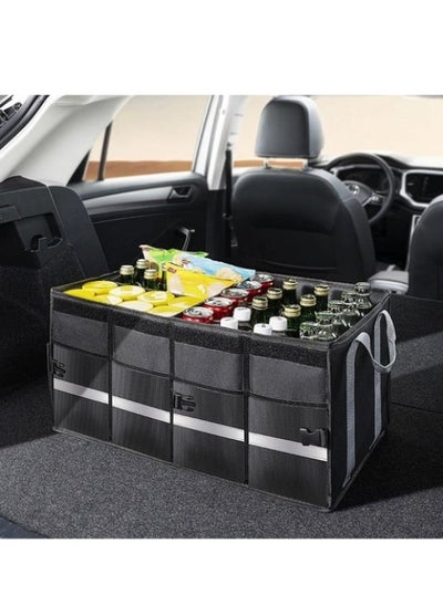 اشتري Car Storage Box Trunk Organizer 60L With Cover Auto Durable Collapse Cargo Foldable Car Storage Bag for Auto Truck SUV Large Capacity Reflective Nonslip Waterproof في الامارات