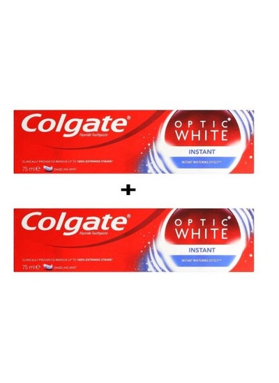 Buy 2 Piece Set Optic White Instant Whitening Toothpaste white 75ml in Saudi Arabia