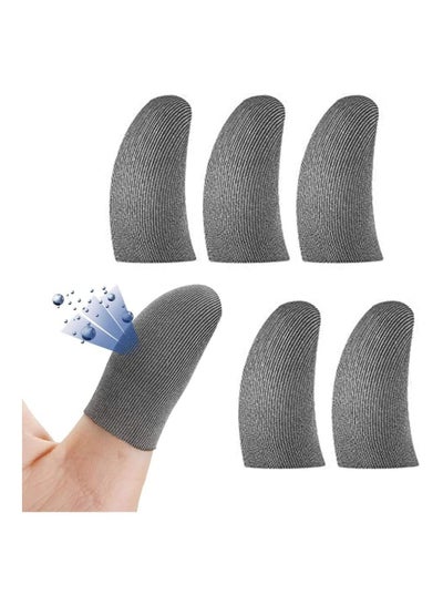 Buy PUBG Mobile Game Finger Sleeve Sets, Sterling Silver Fiber, Anti-Sweat Breathable Full Touch Screen Sensitive Shoot Aim Joysticks Finger Set, Rules of Survival (5 Pack, Gray) in UAE