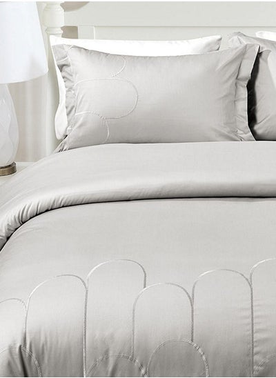 Buy 3-Piece Manchester Duvet Cover Set, Light Grey - 230x220 cm in UAE