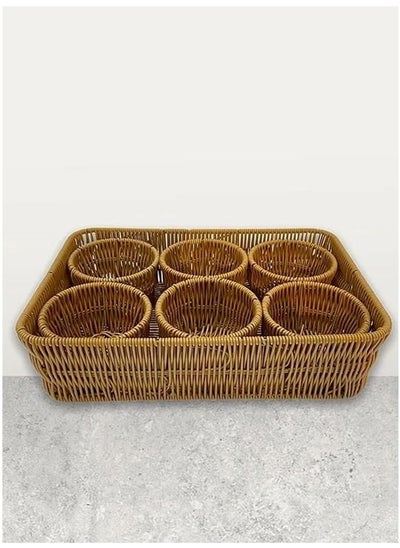 Buy Dry fruit serving tray set, brown, 26 cm in Saudi Arabia