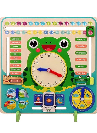 اشتري Calendar Clock Weather Season Month Board Kids Educational Toy Clock Early Learning Toys في الامارات