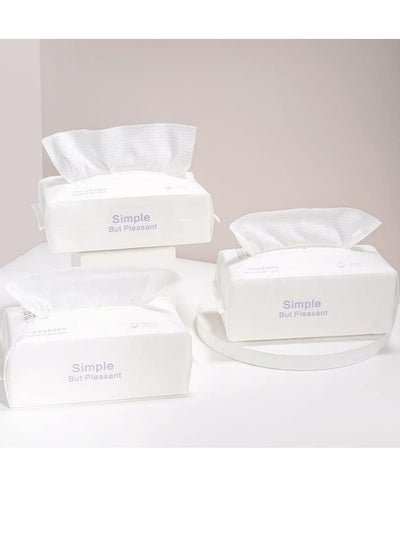 Buy Disposable Face Towel, 3 Pack Super Soft Cotton Tissue Dry Wet Dual Use Newborn Cotton Facial Tissue for Baby, Suit for Sensitive Skin, Deeply Cleansing Make Up Wipes, Face Wipes, Facial Cleansing in UAE