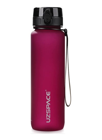 Buy Sports Water Bottle 1L Leak Proof and BPA Free Tritan Plastic Reusable Water Bottles for Travel Gym Fitness Running School in UAE