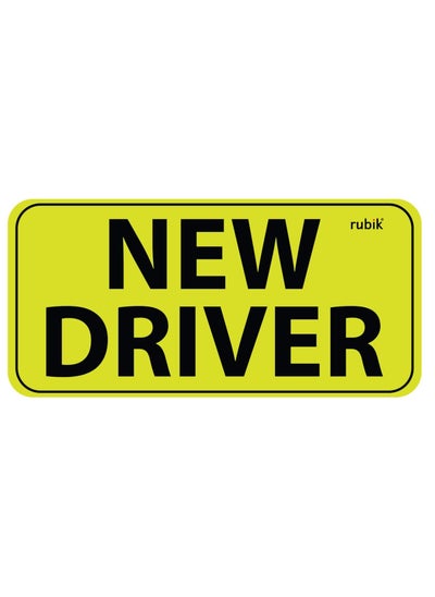 اشتري New Driver Car Sign Vinyl Sticker, Large Text, Highly Reflective Caution Sticker for Beginner New Car SUV Van Drivers (Large 11x23cm) في الامارات