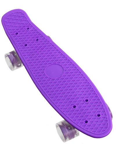 Buy Skateboard For Children With LED Wheels, Purple in Saudi Arabia