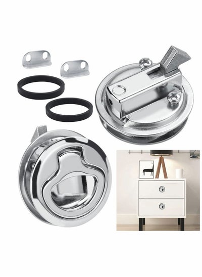 اشتري Pull Hatch Lock, 2Pcs Stainless Steel Furniture Locks, Recessed Furniture Handle, Metal Furniture Lock, Latching Drawers Furniture Lock Hatch Latch Lock for Cabinet Locker Marine Yacht Boat في الامارات