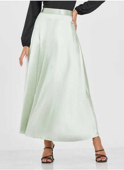 Buy Satin A-Line Maxi Skirt in Saudi Arabia