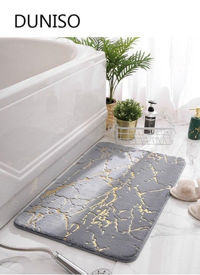 اشتري Bathroom Rug Mat Extra Soft and Absorbent Bath Rugs Non-Slip Quick Drying Floor Bath Tub Mat for Bathroom Floor Tub and Shower 40*60cm في السعودية