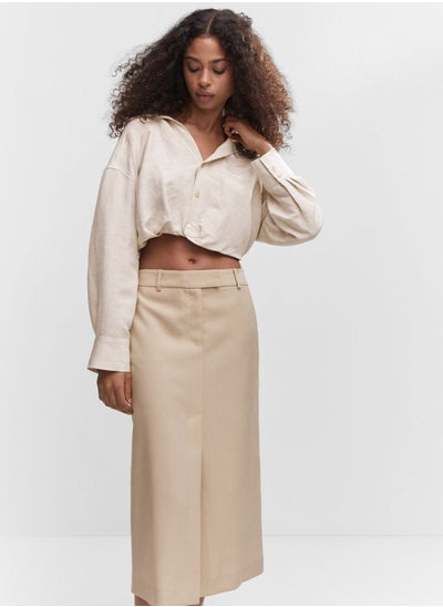 Buy Front Slit Pocket Detail Skirt in Saudi Arabia