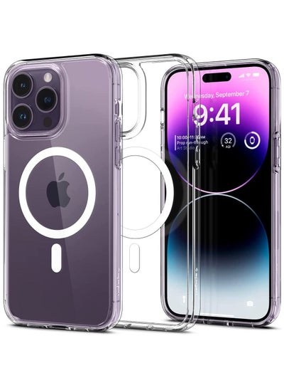 Buy Classic Hybrid Magnetic Case Compatible with iPhone 14 Pro case Compatible with MagSafe Shockproof Military Grade Protection Scratch Resistant Back (clear) in Egypt