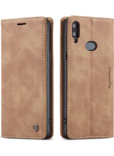 Buy CaseMe Samsung Galaxy A10S/M01S Case Wallet Case Book Folding Flip Folio Case with Magnetic Kickstand Card Slots Protective Cover - Brown in Egypt