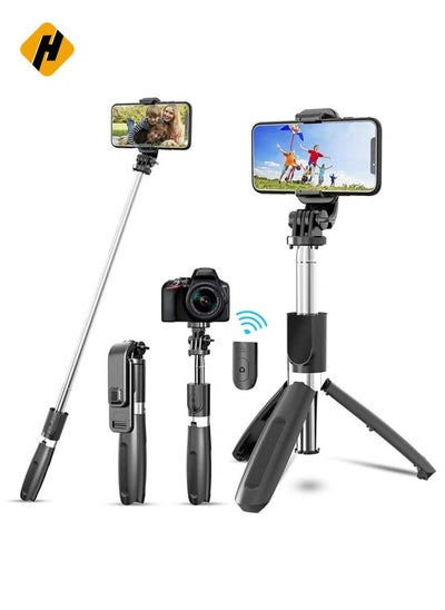 Buy Portable 40 Inch Aluminum Alloy Selfie Stick Phone Tripod with Wireless Remote Shutter Compatible with iPhone 12 11 pro Xs Max Xr X 8 7 6 Plus in UAE