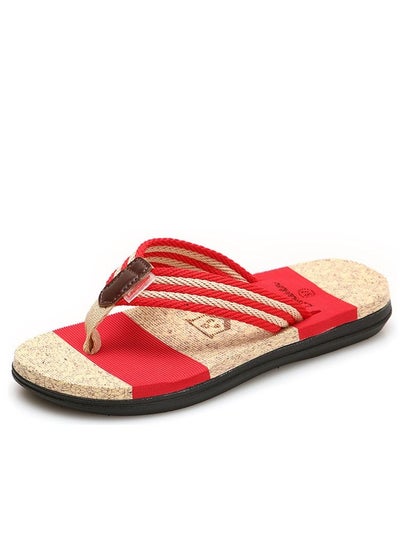 Buy Men/Women New Beach Flip-Flops Red in UAE