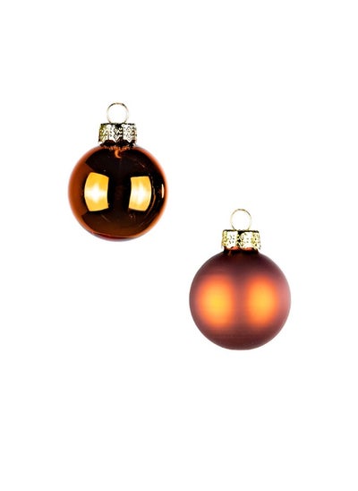 Buy Gulf Flowers Glass Christmas Balls – Plain, 20 Pcs, Brown Ornament for Tree & Holiday Decoration in UAE