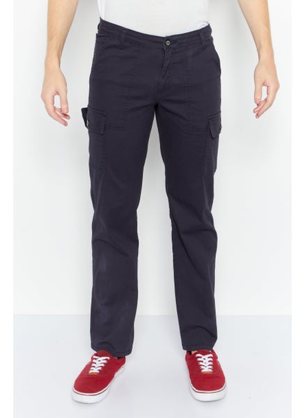 اشتري Men Slim Fit Plain Chino Pants, Navy في السعودية