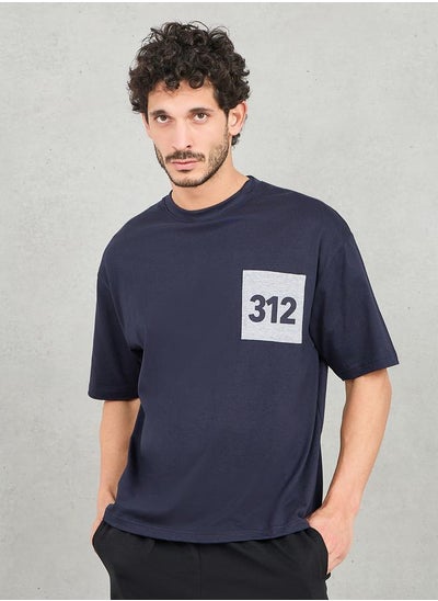 اشتري Cotton Rich 312 Printed Pocket Oversized T-Shirt في السعودية