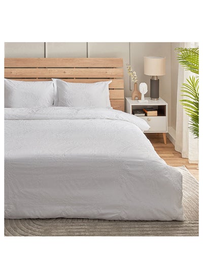 Buy Grande Affordables White Haven Lahti 3-Piece Queen King Leaf Cotton Duvet Cover Set 220 x 220 cm in Saudi Arabia