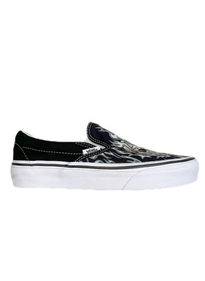 Buy Classic Slip-On Flame Skull unisex sneakers in Saudi Arabia