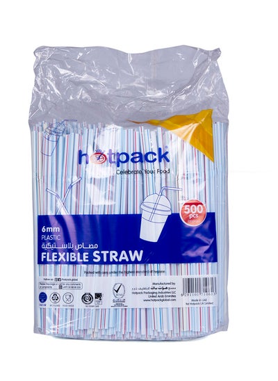 Buy 500 Pieces Hotpack Flexible Straw 6mm in Saudi Arabia