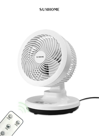 Buy SUNHOME Air Circulation Fan With Remote Control Copper Motor White in UAE