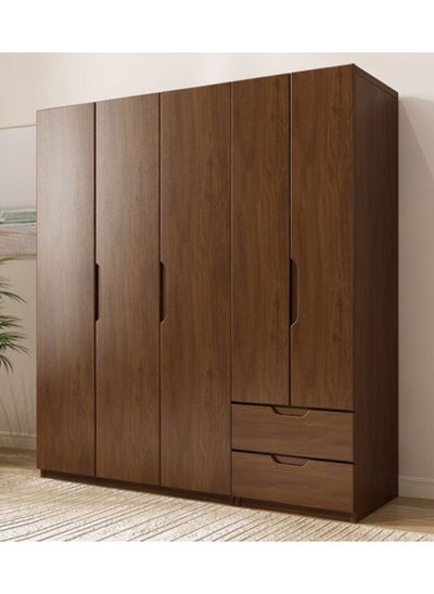 Buy Brown Wardrobe - 240×210 CM - 4 Doors, 2 Drawers in Egypt