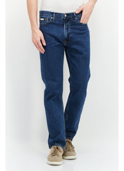 Buy Men Regular Fit Washed Denim Jeans, Blue in UAE