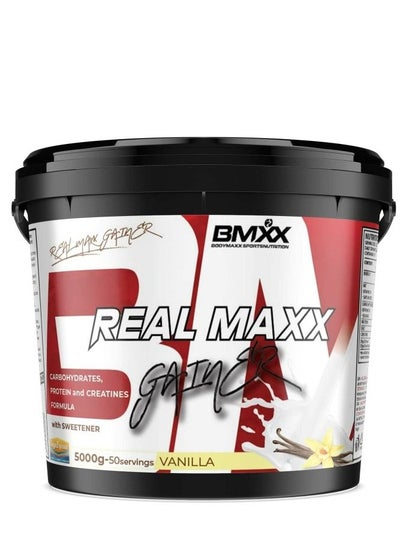 اشتري REAL MAXX Gainer 50 Servings, Vanilla 5 Kg في الامارات