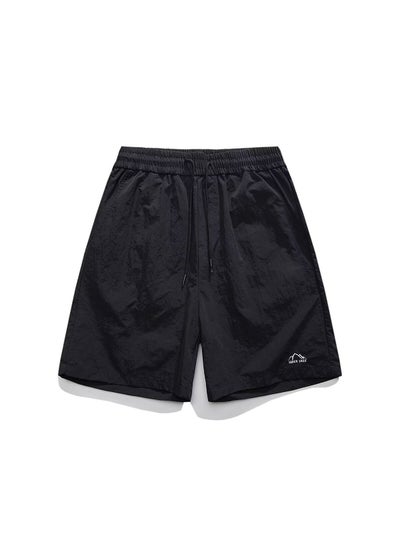 اشتري Mens Summer Retro Casual Ice Silk Shorts Black في الامارات