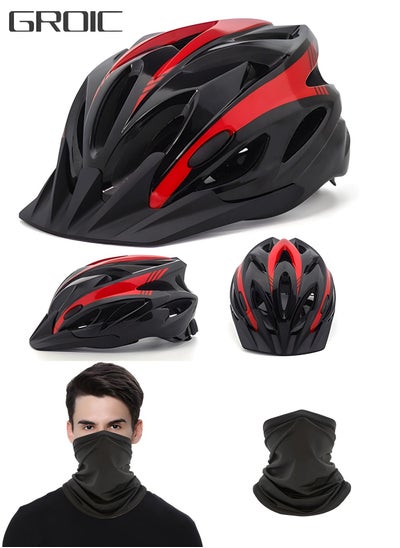 Buy Bike Helmet with Neck Scarf Removable Sun Visor Mountain & Road Bicycle Helmets for Men Women Adult Cycling Helmets,Outdoor Sports Safety Protection Equipment in UAE