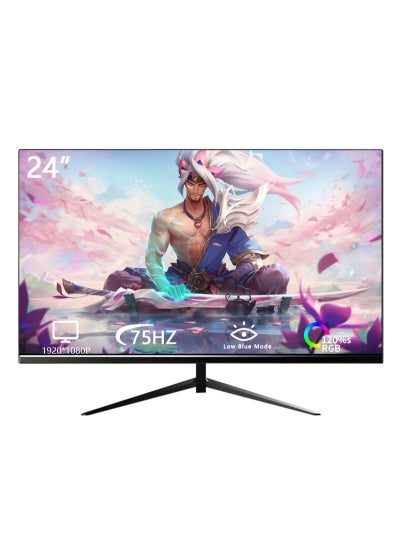 Buy 24 inch IPS Flat Screen Monitor with Full HD (1920x1080)Display,75Hz Refresh Rate,HDMI DP Earphone Ports for Office Home Black in Saudi Arabia