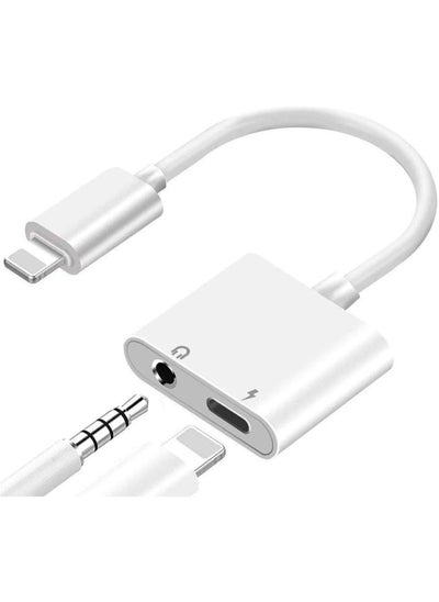 Buy 2-In-1 Lightning To 3.5mm Headphone Audio Jack + Charge Cable in UAE