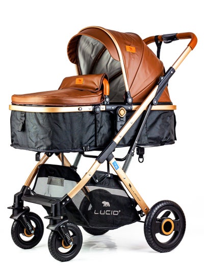 Buy SENA Luxury Baby Stroller with Umbrella and Leather Cover – Compact and Lightweight in Egypt