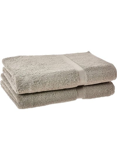 Buy Turkish Linens Turkish Cotton Luxury Hotel & Spa Bath Towel, Bath Sheet - Set of 2, Gray in UAE