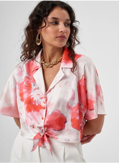 Buy Printed Tie Detail Top in UAE