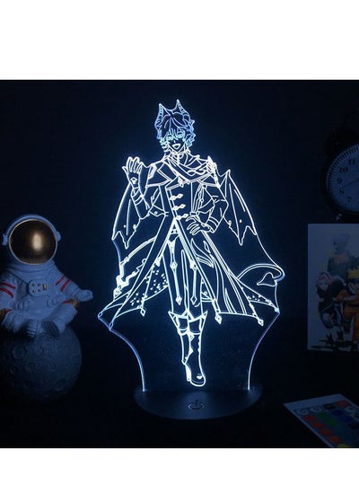 Buy Multicolour 3D Night Light Game Lamp Illusion Light Nightlight Genshin Impact Figure LED Atmosphere Lights for Bedroom Decor Lighting Bedside Lamps Kids Gift Lighting Diluc in UAE