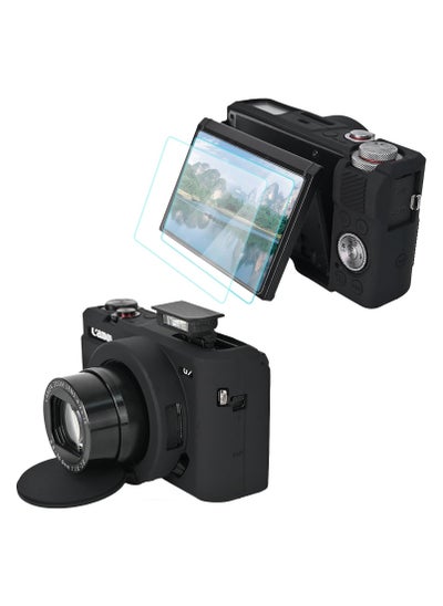 Buy The camera case for the Canon Powershot G7 X Mark III comes with a 2-piece set of screen protectors, and the full protection soft G7X III silicone case for the detachable lens cap protector is for the Canon G7XIII G7X3 in Saudi Arabia