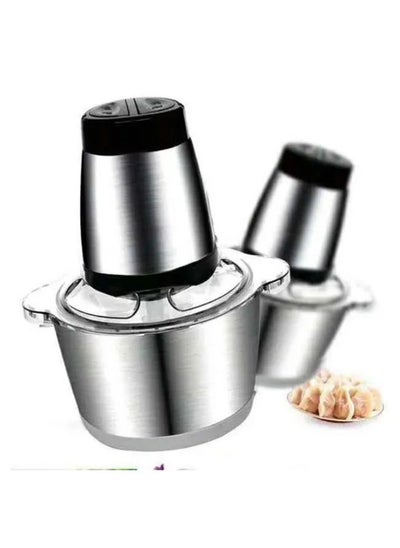 اشتري 3L Chopper Electric Automatic Mincing Machine Stainless Steel Vegetable Fruit Meat Cutter Blender Food Processor meat grinder في الامارات