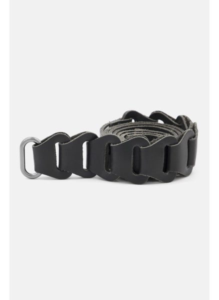 Buy Women Leather Belt, Black in Saudi Arabia