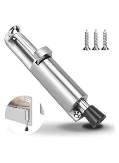 Buy Kick Down Door Locks Stopper Holder Spring Loaded Adjustable Stainless Steel Heavy Duty Door Holder Step On Door Stopper Retainer Zinc Alloy Soft Rubber Foot for Garage Gate Office Home in Saudi Arabia