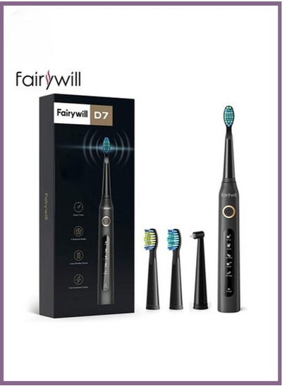 Buy Sonic Electric Toothbrush Adult Couple Rechargeable Electric Toothbrush Black 4 Brush Heads in UAE