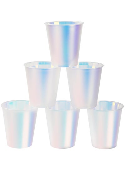 اشتري Gradient Plastic Cups, 25pcs Gradient Plastic Cups, Disposable Shiny Party Cups 12 oz Holographic Drinkware for Disco Party Decorations Birthday Wedding Bachelorette Party Favors في الامارات