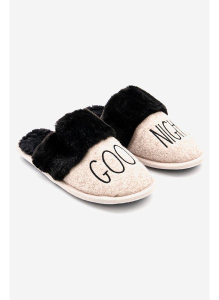 اشتري Women Goodnight Slip,On Slipper, Nude and Black في الامارات