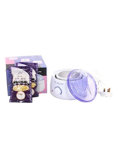 اشتري Pack Of 2 Hair Waxing Machine With Honey Waxes White/Purple/Yellow في الامارات