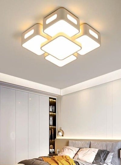 Buy Modern Square Shape Design LED Acrylic Ceiling Remote Control Adjustable Dimming Light Lamp in UAE