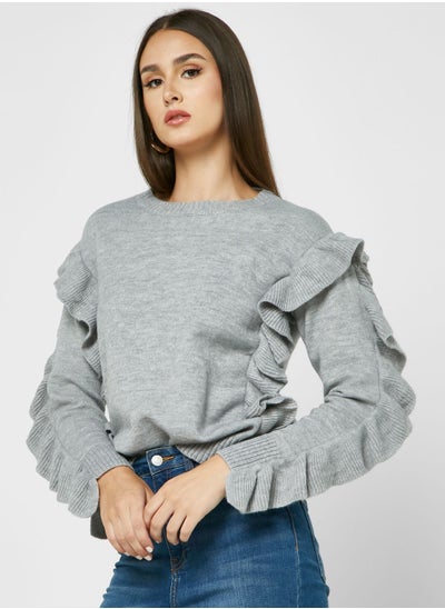 Buy Ruffle Sleeve Sweater in Saudi Arabia